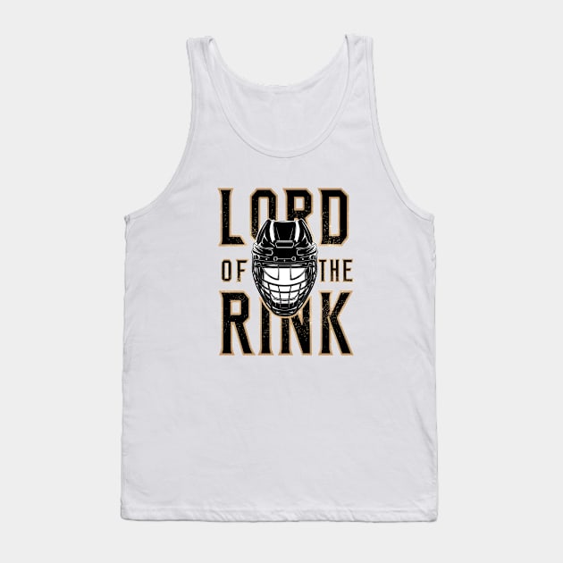 Lord of the Rink - Hockey - Black and Gold - Funny Tank Top by Fenay-Designs